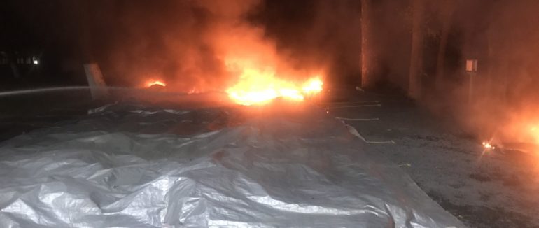 Нічна пожежа в Боздоському пaрку в Ужгороді: подробиці від рятувальників – фото