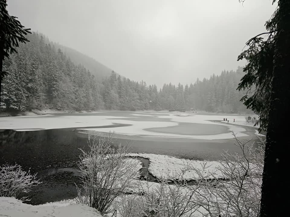 Засніжений Синевир: в мережі оприлюднили світлини туристичної родзинки Закарпаття
