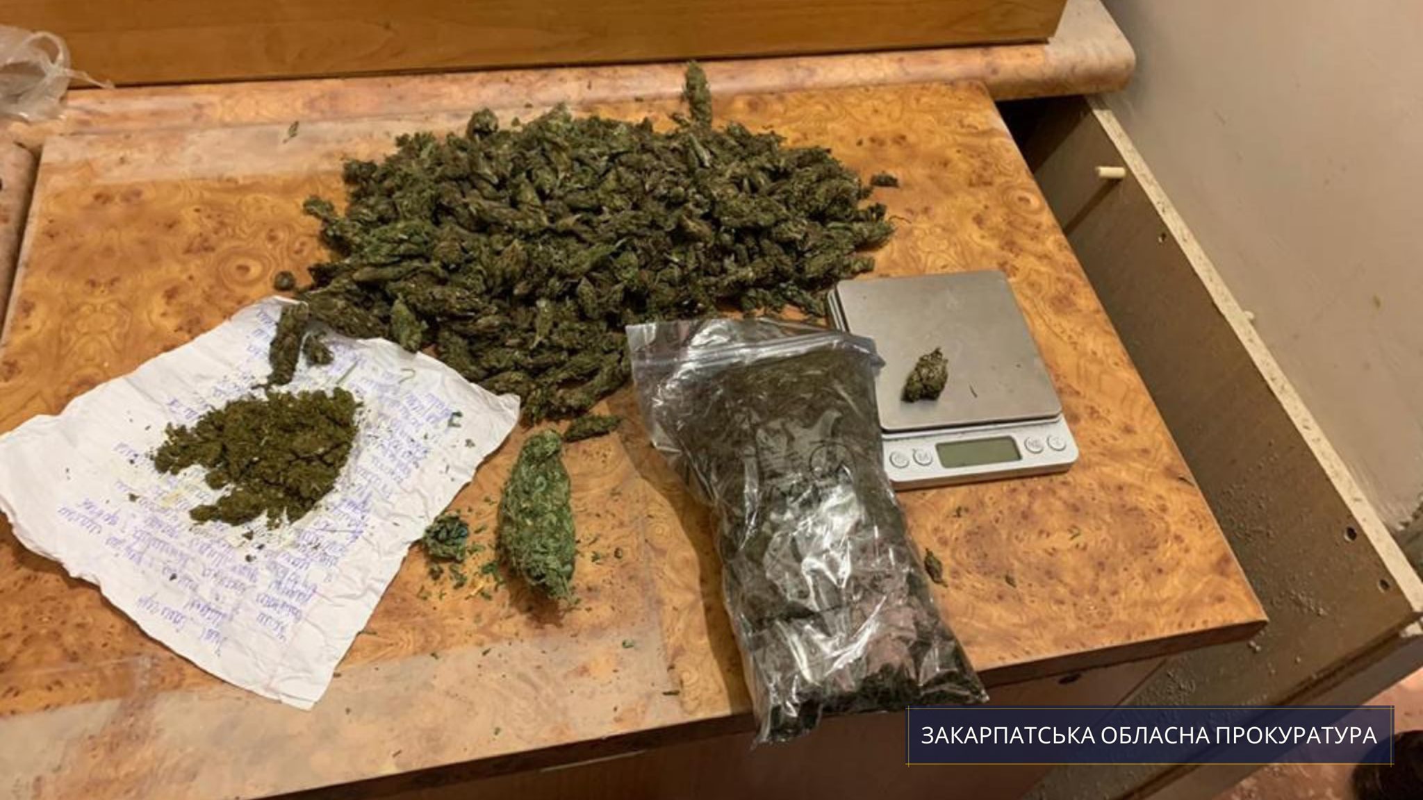 Судитимуть мукачівця, у помешканні якого виявили понад півкілограма наркотиків