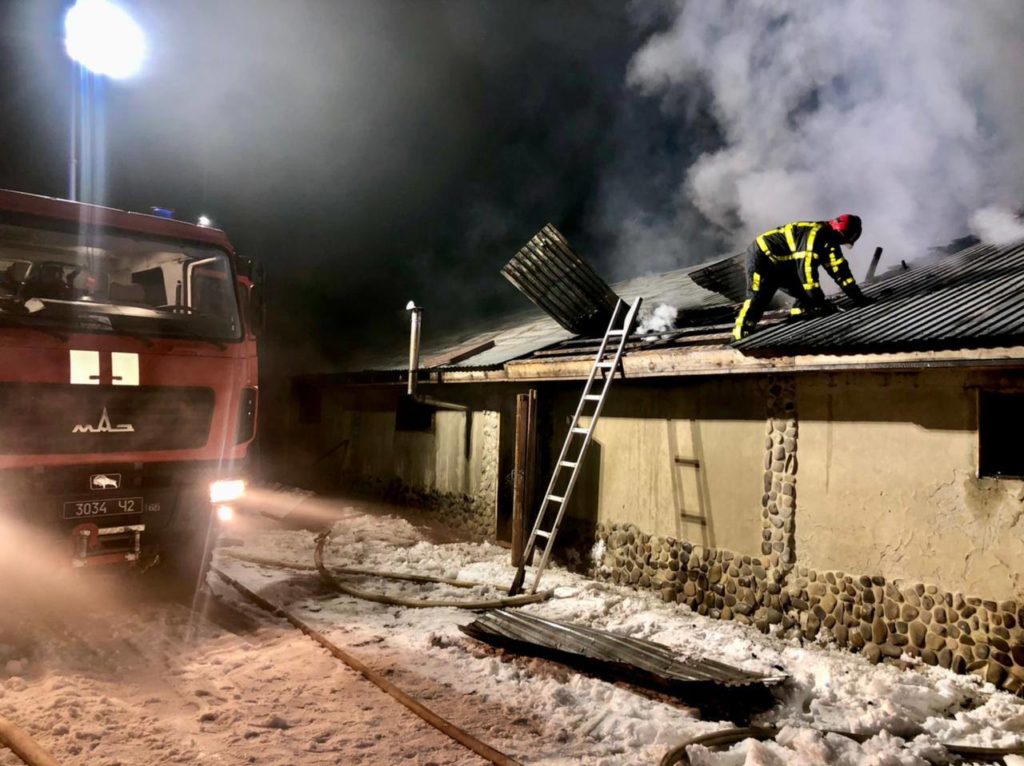 Нічна пожежа у Хусті: заживо згоріло майже 100 свійських тварин