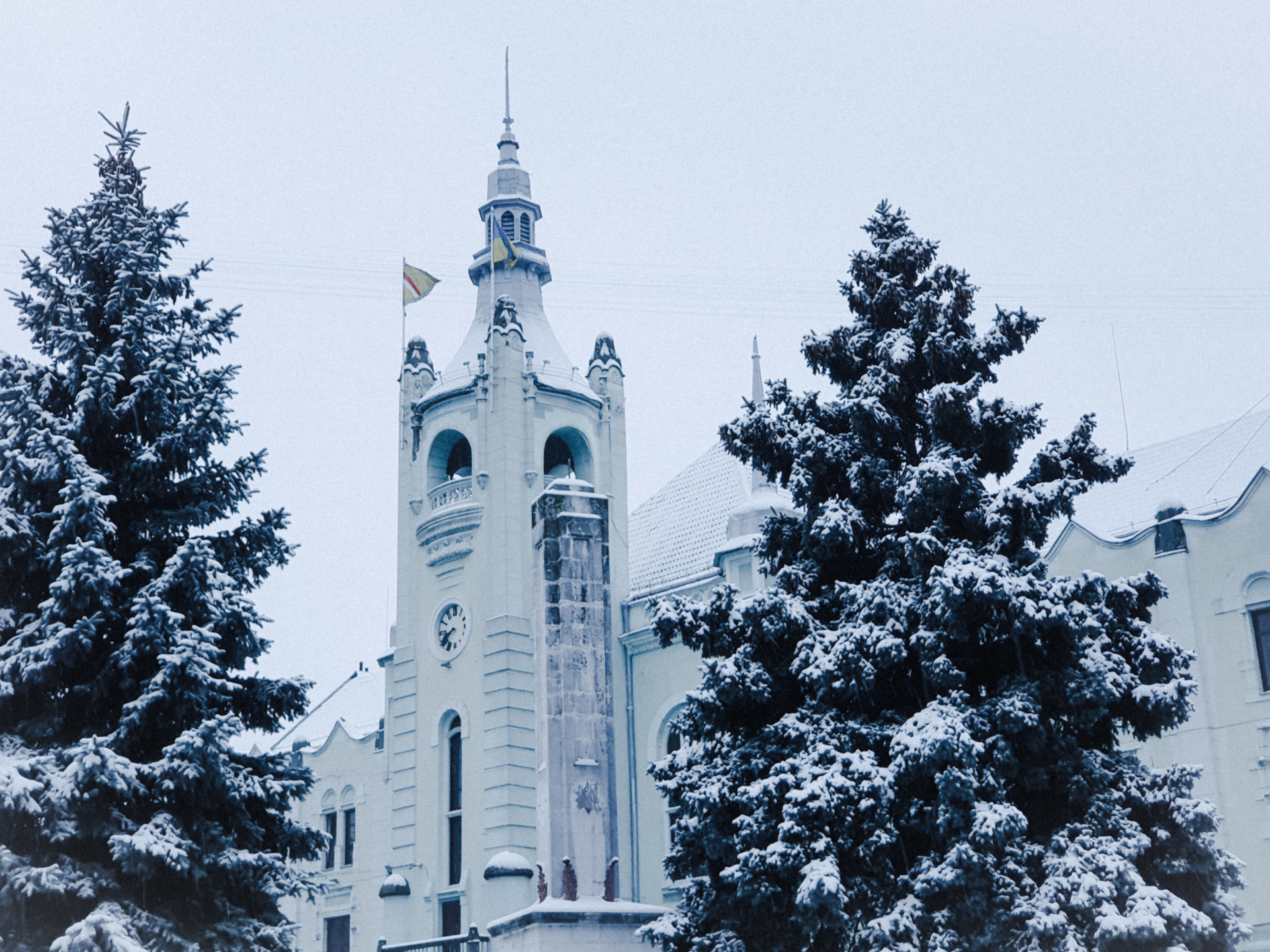 Засніжене Мукачево: місто окутала перша сніжна ковдра у цьому році