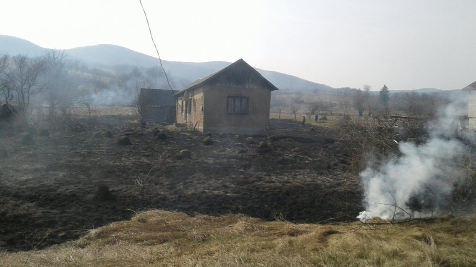 За добу зареєстровано більше 30 випадків підпалу сухої трави на Закарпатті
