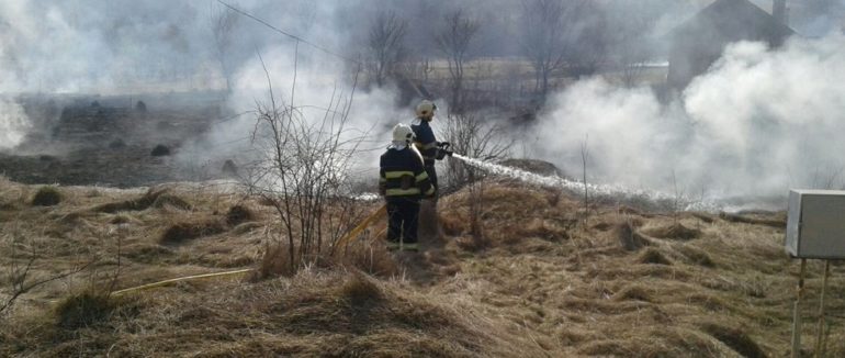 За добу зареєстровано більше 30 випадків підпалу сухої трави на Закарпатті