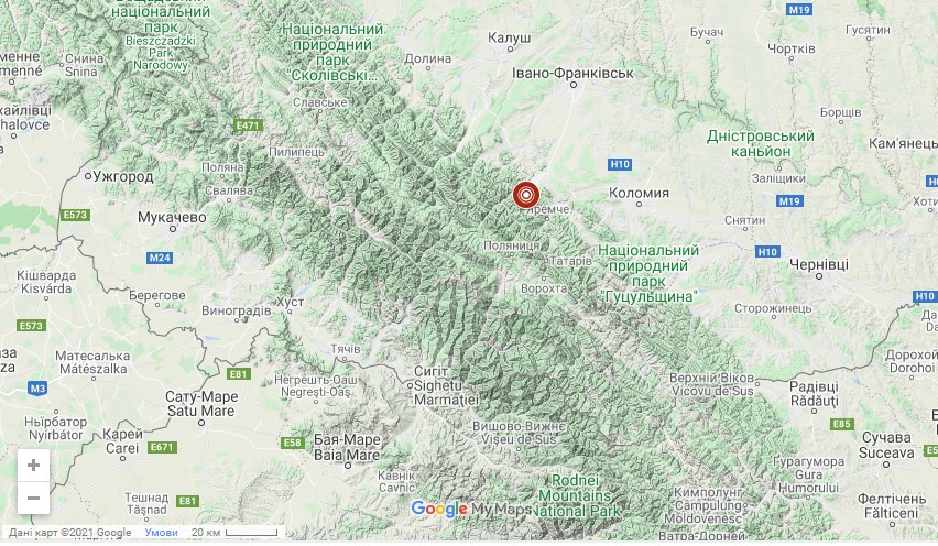 Біля Закарпаття відбувся землетрус