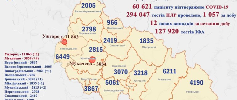 5 летальних випадків: статистика коронавірусу на Закарпатті