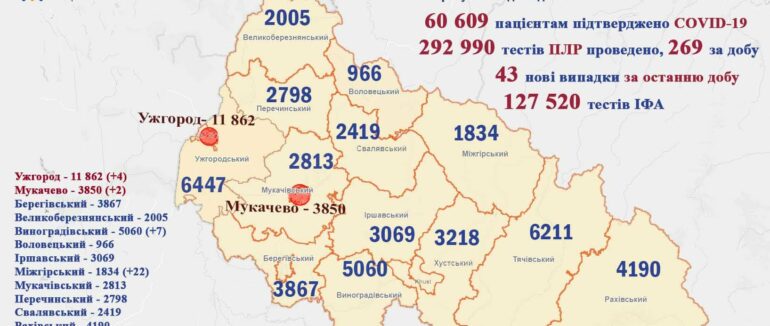 Жодного летального випадку: оновлена статистика коронавірусу на Закарпатті