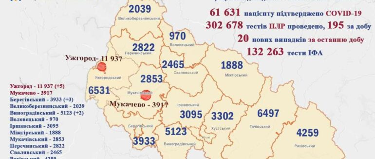 За добу на Закарпатті померли двоє пацієнтів: статистика COVID-19 станом на 30 травня