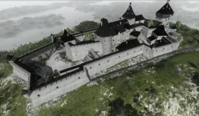 3D візуалізація: Хустський замок кілька років тому