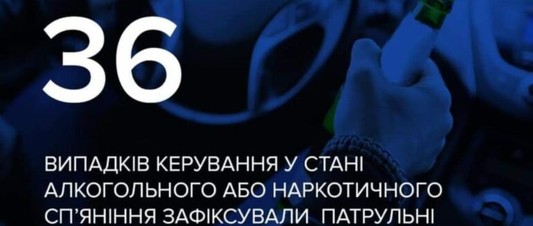 Впродовж 5 днів на Закарпатті зафіксували 36 п’яних водіїв