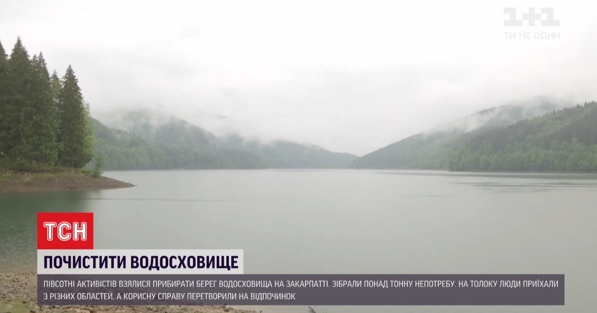 Зібрали понад тонну непотребу: на Закарпатті пів сотні активістів прибирали берег водосховища