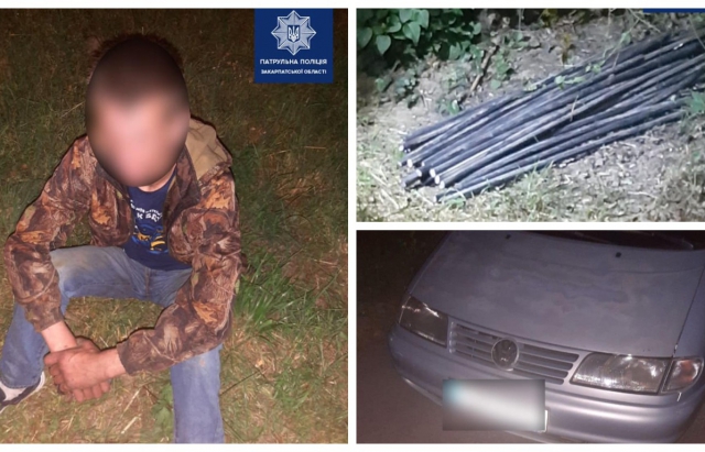 Вночі в Ужгороді затримали крадія кабелю