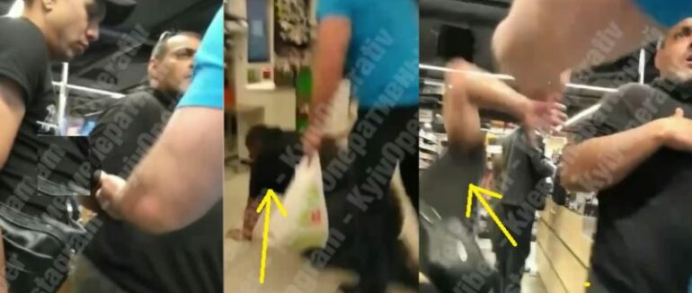 Під Києвом сміливий покупець “провчив” двох п’яниць в супермаркеті, які поводили себе неадекватно
