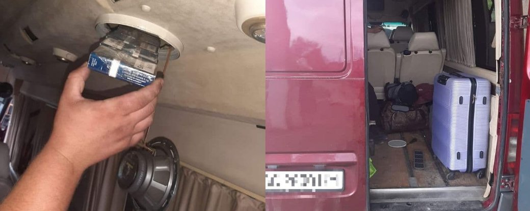 на КПП "Дякове" затримали мікроавтобус з контрабандними цигарками