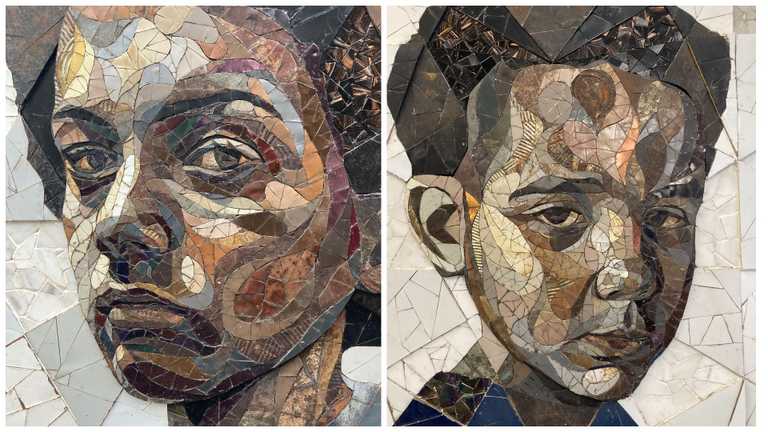 Мозаїчні портрети перехожих зі звичайного металобрухту: британський художник створює унікальні роботи
