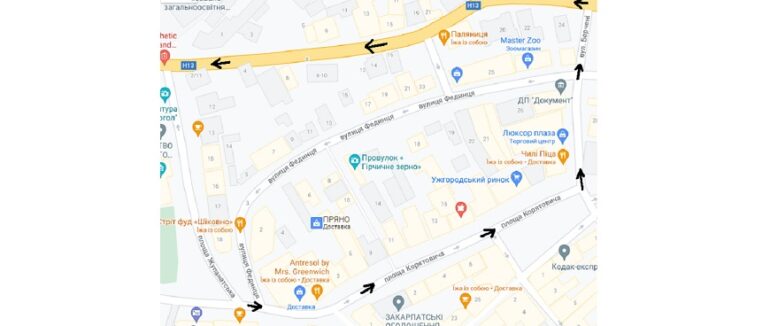 Водіям на замітку: в Ужгороді площа Жупанатська завтра буде перекрита для транспорту