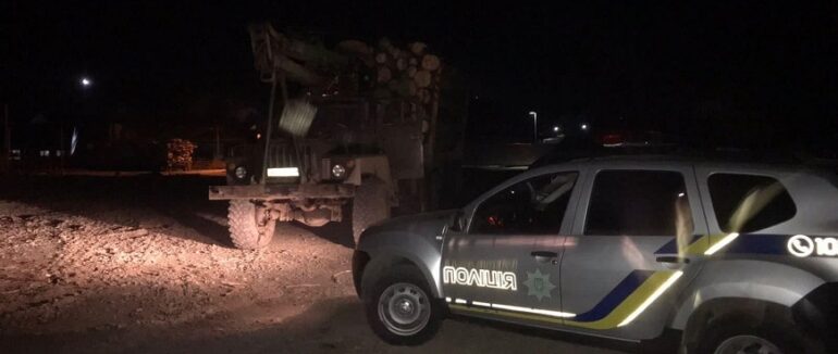 Незаконна деревина: на Тячівщині затримали вщент заповнену вантажівку