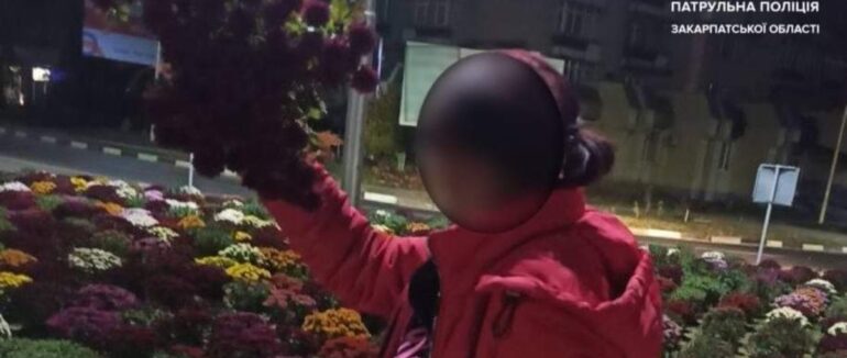 Вночі в Ужгороді жінка вирішила подарувати собі квіти, зірвавши їх з клумби