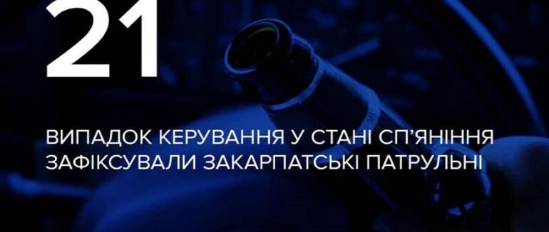 Протягом тижня найбільше п’яних водіїв затримали в Ужгороді