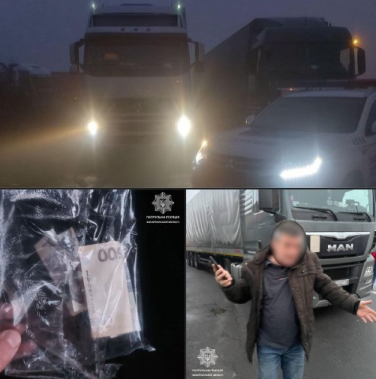 На кордоні затримали водія вантажівки, який пропонував патрульним хабар