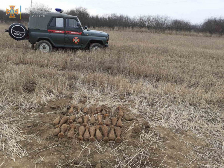 Майже 30 небезпечних предметів виявили на полі біля Ужгорода