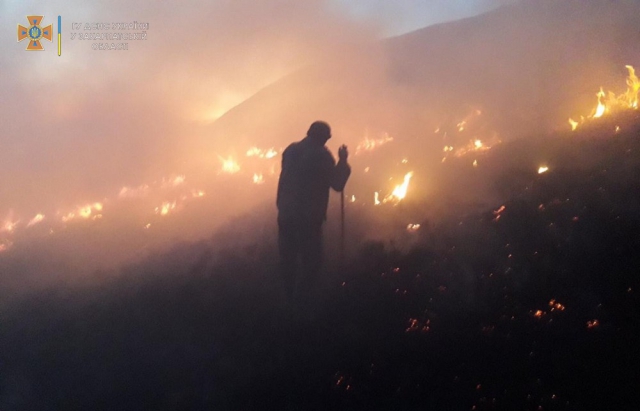 Невтішна статистика: за 2 дні на Закарпатті 13 разів гасили траву та згоріло понад 32 гектари рослинності