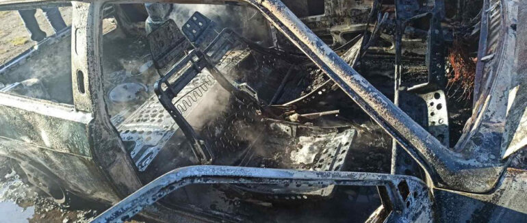 На Мукачівщині вогонь повністю знищив автомобіль