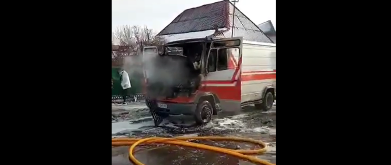 В Мукачеві загорівся автобус
