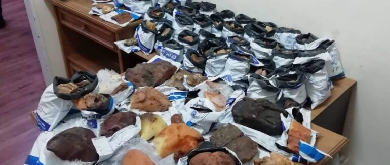 Вночі закарпатські прикордонники виявили 50 кг бурштину у міжнародному потязі