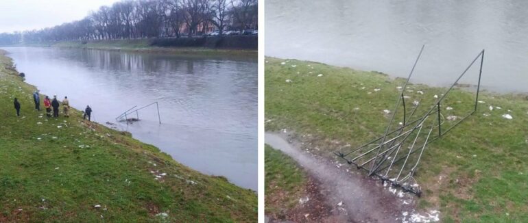 В Ужгороді скинули у річку 8-метрову менору: поліція розслідує обставини