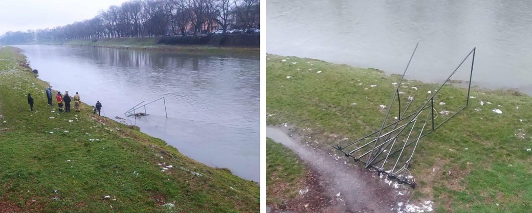 В Ужгороді скинули у річку 8-метрову менору: поліція розслідує обставини