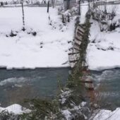 На Закарпатті упав підвісний міст разом із дитиною: момент зафіксували камери