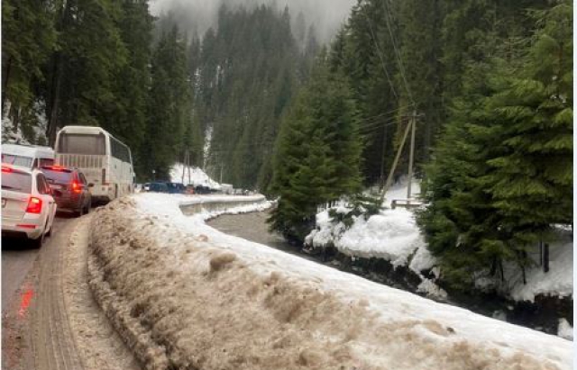 На озері Синевир утворилися кілометрові черги