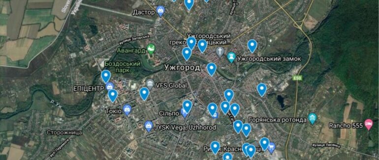 На черзі інші міста: в Ужгороді розробили карту з захисними спорудами у Google Maps