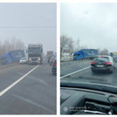 ДТП на головній трасі Закарпаття: вантажівка опинилася у кюветі