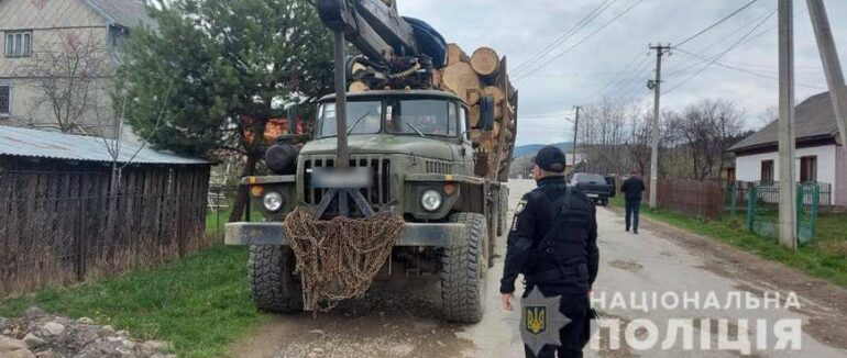 На Закарпатті вилучили вантажівки з нелегальною деревиною