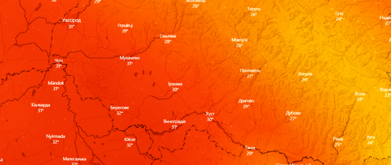 Аномально спекотне літо в Закарпатті продовжується