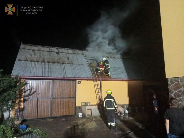 На Хустщині вогонь охопив коптильну та надвірну споруду