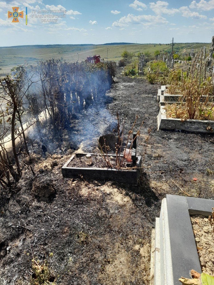 У Мукачівському районі горіло кладовище
