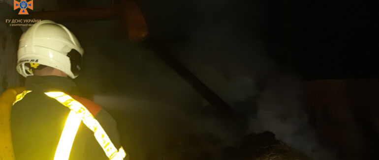 Вогонь знищив навіс та 1,5 тонни сіна: деталі пожежі на Хустщині