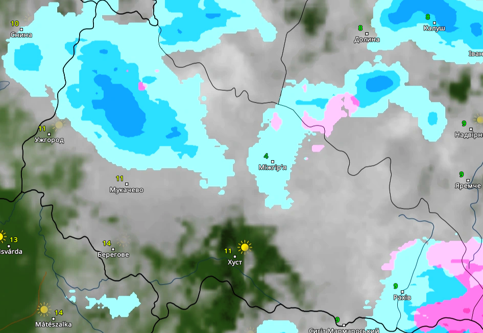 В Закарпатті температура повітря підніметься до позначки +14 градусів