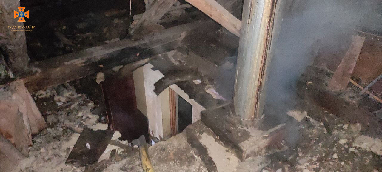 В Ужгородському районі загорілося горище у будинку