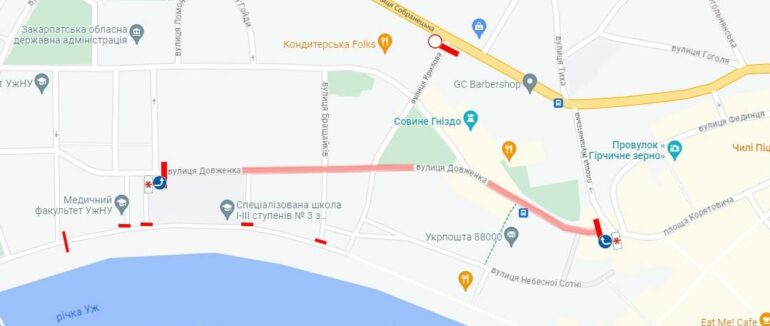 Протягом вихідних в Ужгороді перекриють частину вулиць: схема перекриття