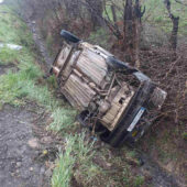В автомобілі, який перекинувся на Мукачівщині, знаходилась жінка та троє дітей