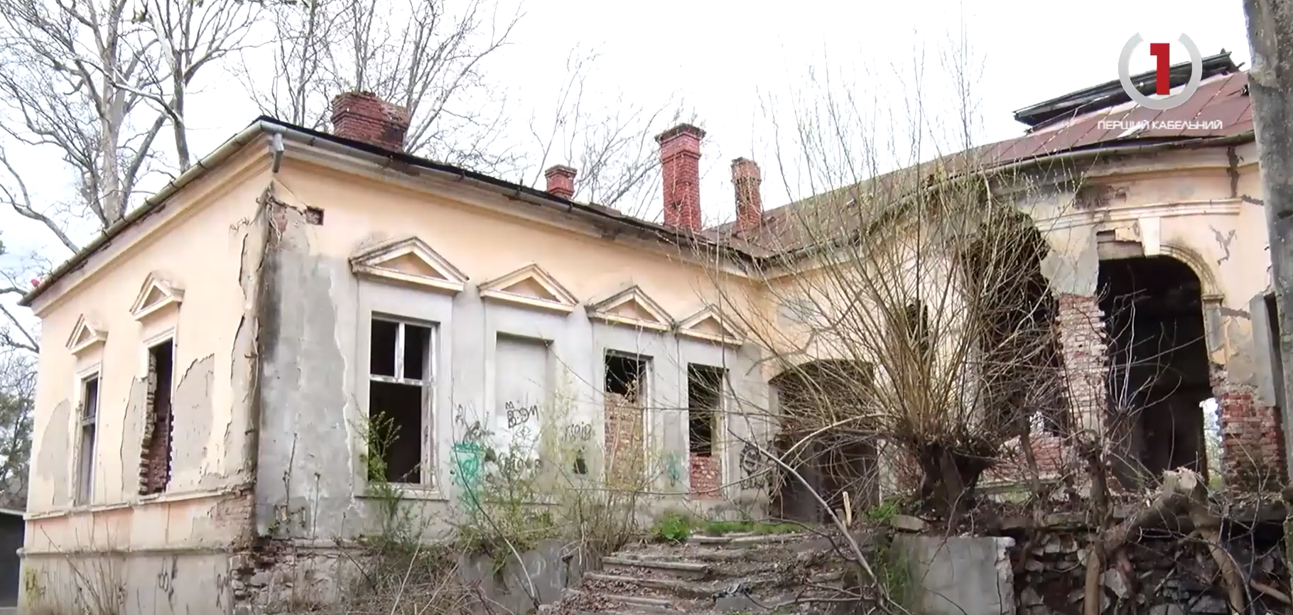 Знищена родзинка Мукачева: палац Ковнера продовжує руйнуватись та заростати бур’яном (ВІДЕО)