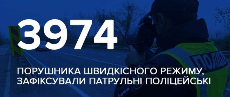 3974 водіїв, які порушили швидкісний режим, притягнули до відповідальності патрульні поліцейські Закарпаття за травень