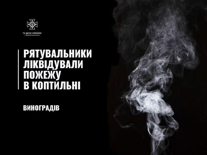 У Виноградові рятувальники ліквідували пожежу в коптильні
