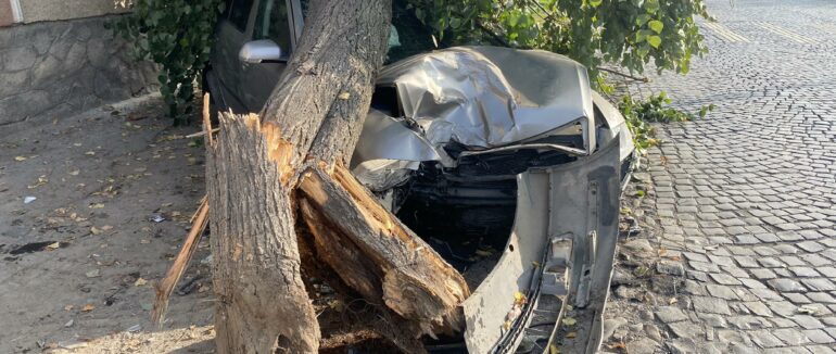 В’їхав у дерево: у Мукачеві трапилася ДТП