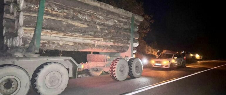 На Рахівщині вилучили вантажівку з нелегальною лісопродукцією