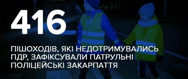 За місяць на Закарпатті притягнули до відповідальності 416 пішоходів, які недотримувалися ПДР