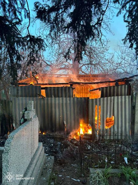 В Ужгороді сталася пожежа на кладовищі